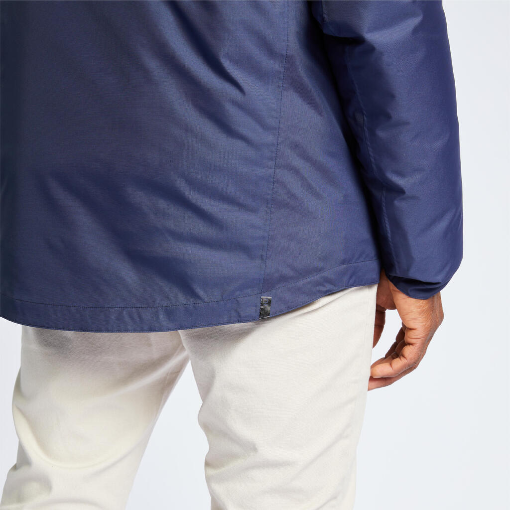 Men's waterproof sailing and rain jacket SAILING 100 Navy blue Beige